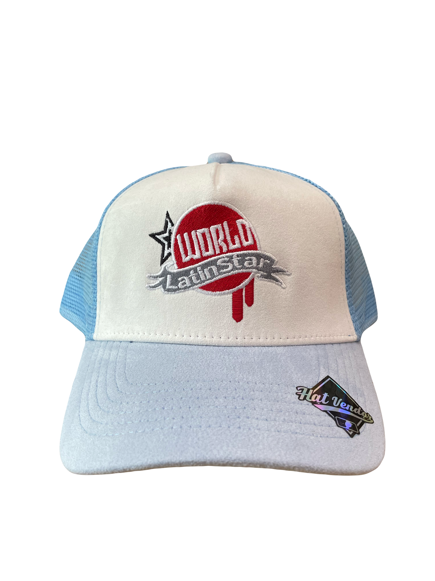 WLS Sky Blue Suede Trucker Hat