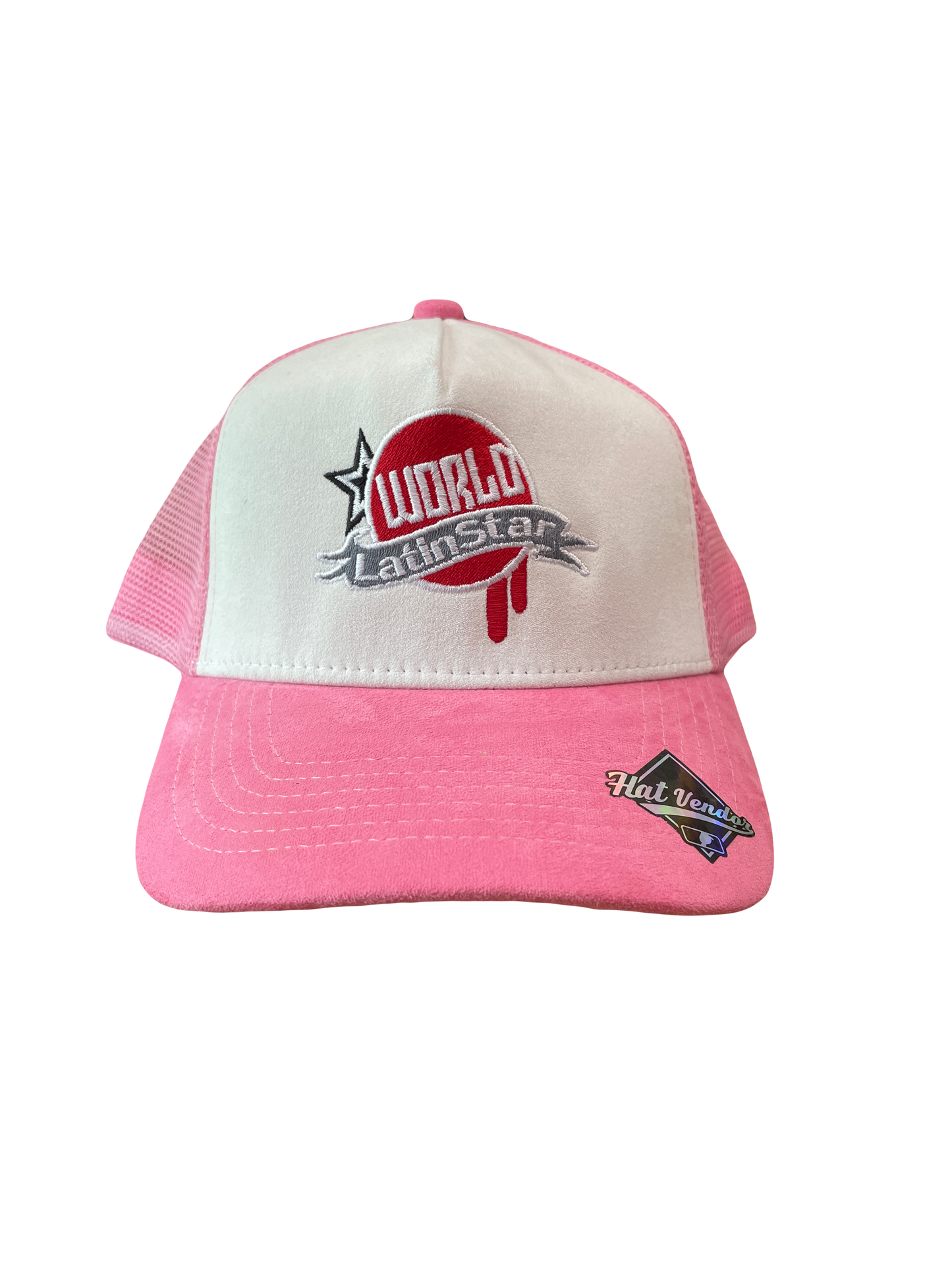 WLS Pink Suede Trucker Hat