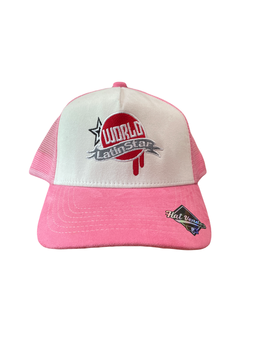 WLS Pink Suede Trucker Hat