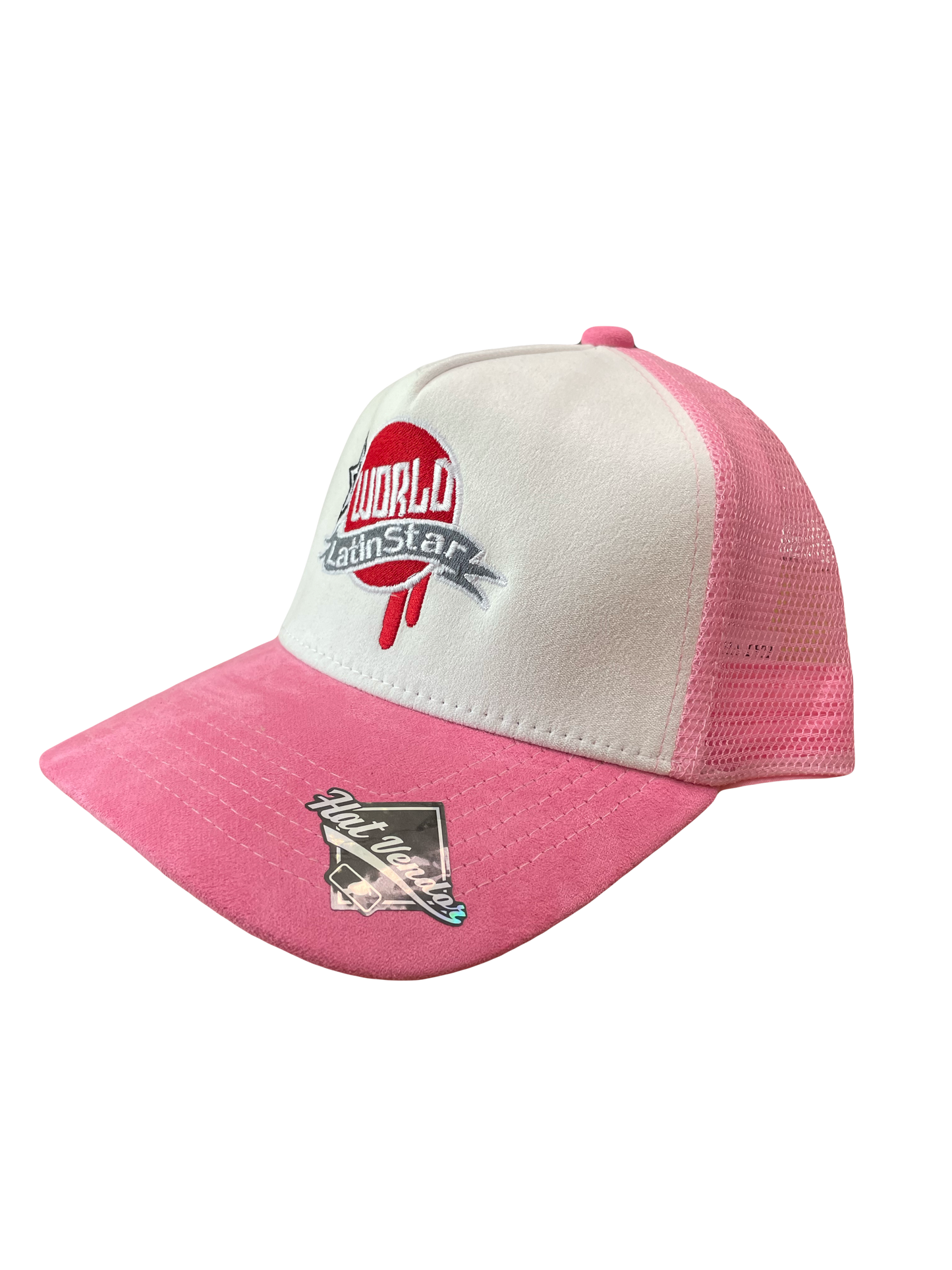 WLS Pink Suede Trucker Hat